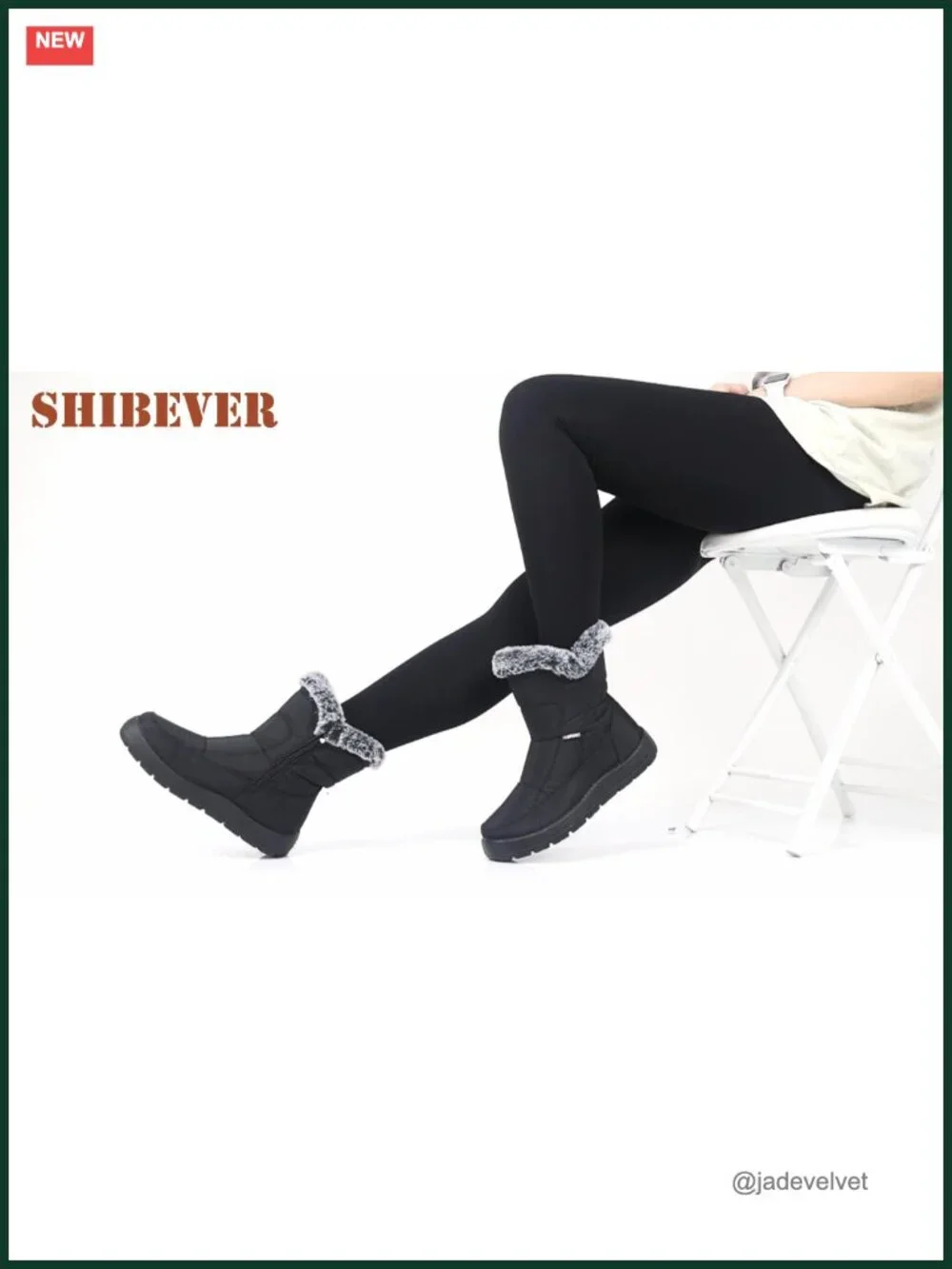 Women's Waterproof Fur-Lined Ankle Snow Boots Side Zipper Anti-Slip Winter